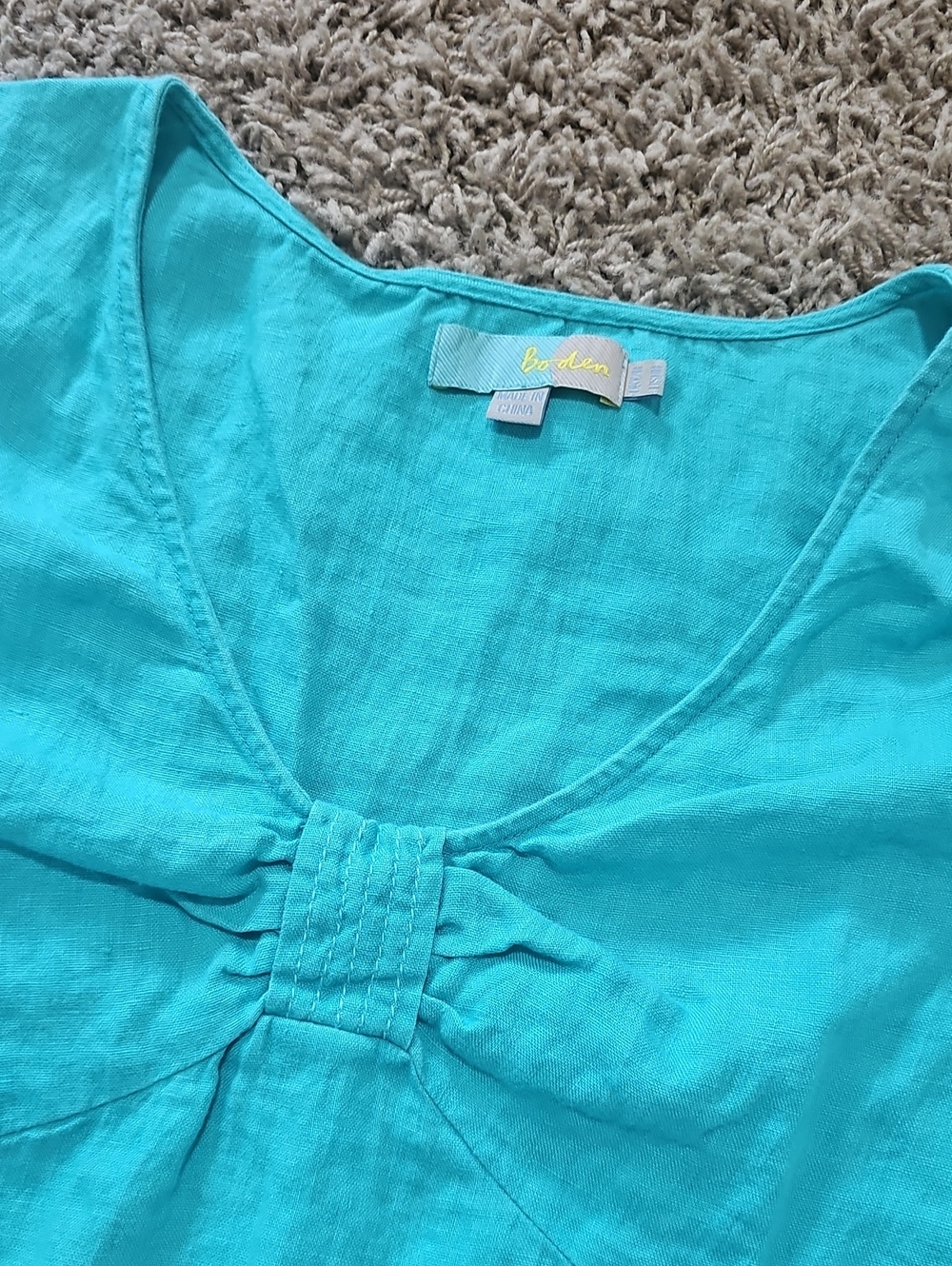 Boden 100% Linen Dress Knee Length Scoop Neck - Picture 2 of 6